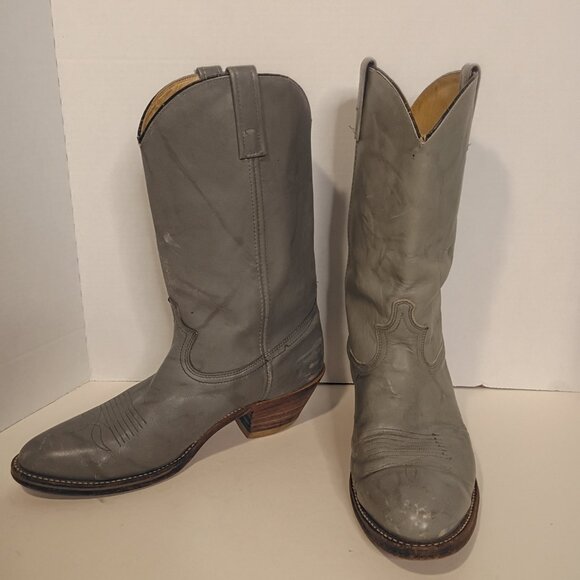 1980s ACME DINGO Western 14" Boots Men's 11D Style 5113 Gray Leather *Read - Picture 2 of 15